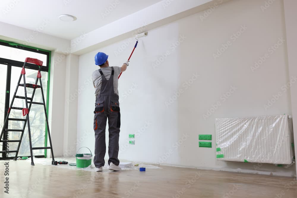 Professioneller Maler bei der Arbeit